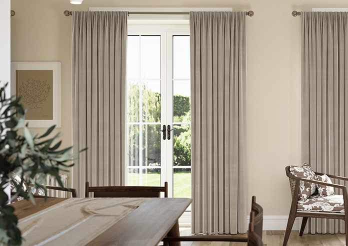 Luxe Velvet (Blackout) Pencil Pleat, Taupe - Ready Made Curtains - Image 3